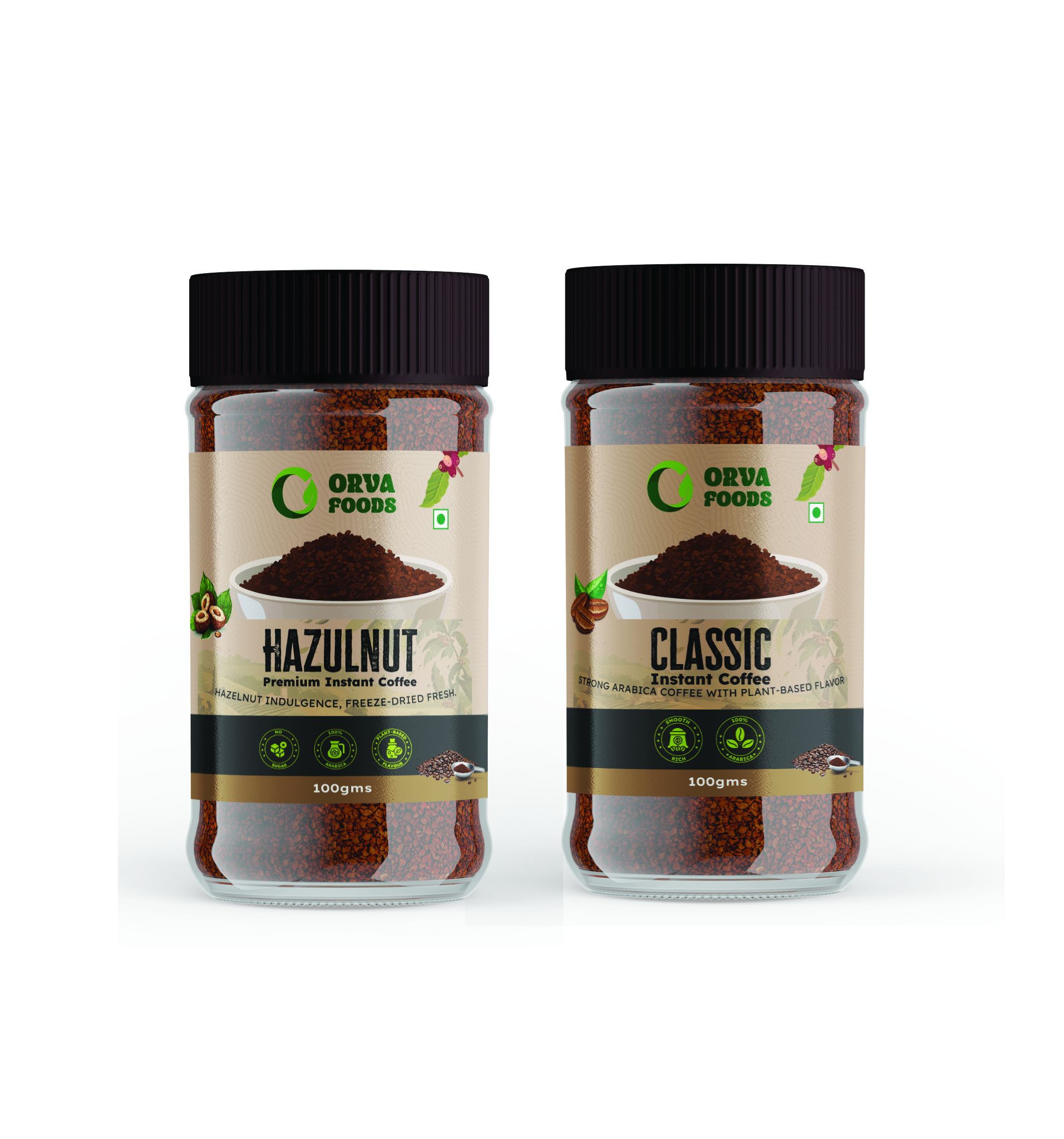 COMBO - ORIGINAL 100% ARABICA INSTANT COFFEE + HAZULNUT 100% ARABICA INSTANT COFFEE